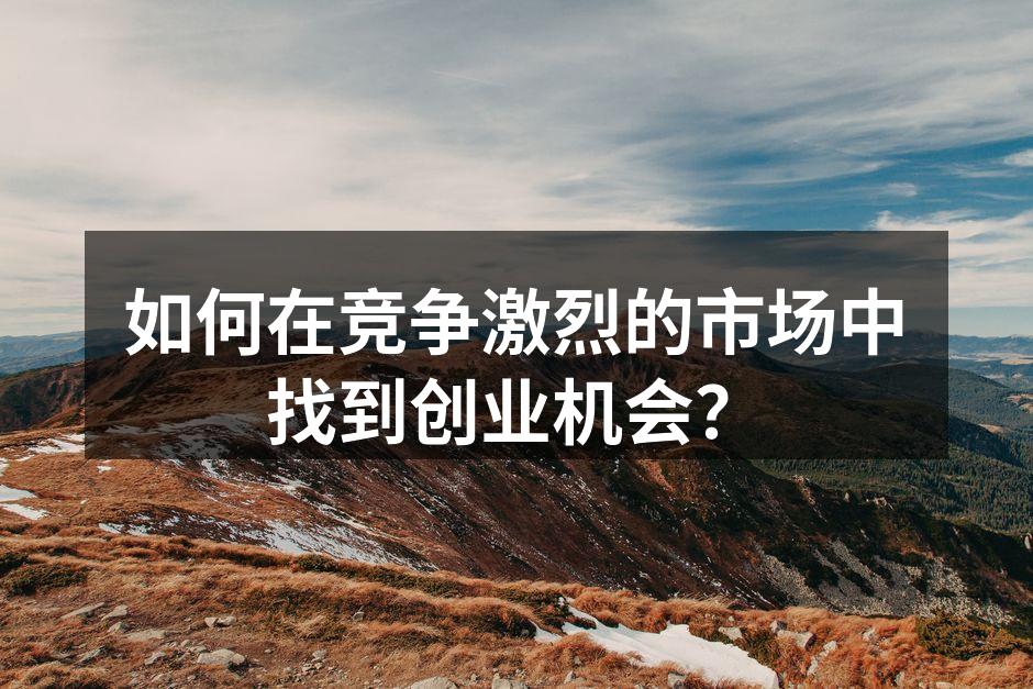 如何在竞争激烈的市场中找到创业机会？